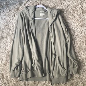 Sage Green Aerie Lounge Hooded Zip Up